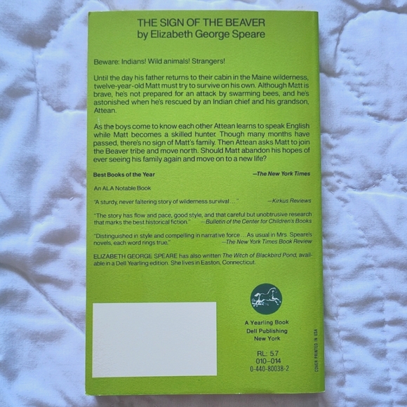 2/$15 🌼 The Sign Of The Beaver - Picture 2 of 4